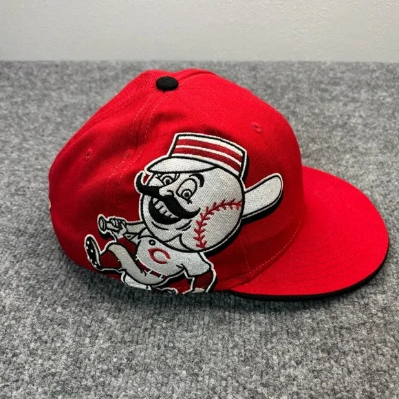 New Era 59FIFTY Cincinnati Reds Hat 7 1/8 Red Mr. Redlegs Mascot Fitted Cap MLB - Picture 2 of 10
